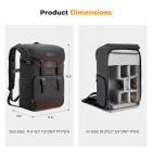 K&F Concept 20L Zaino Fotografico Multifunzionale con Copertura Antipioggia - Backpack Urban Wander 02（Grigio Fumo）