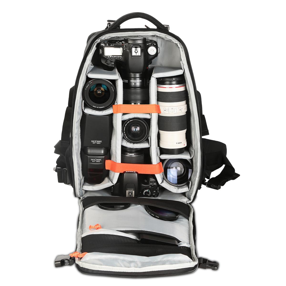 Kamerareppu DSLR/SLR/peilitön valokuvauskameralaukku sopii 15,6" kannettavaan roiskeenkestävään ja repäisykestävään valokuvaukseen