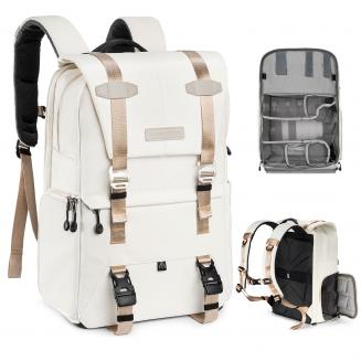 Kameraryggsekk Kameravesker for fotografer Stor kameraveske med regntrekk 15-15,6 tommers laptoprom kompatibel med Canon / Nikon / Sony / DJI Mavic Drone - Ryggsekk 20L Urban Wander 01 (Beige)