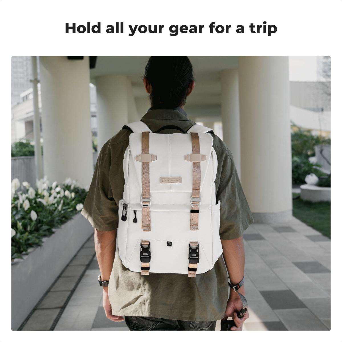 K&F Concept 20L Zaino Fotografico Professionale, Zaino Fotografico Multifunzionale impermeabile - Backpack Urban Wander 01（Beige）