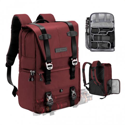 Kameraryggsekk Kameravesker for fotografer Stor kameraveske med regntrekk 15-15,6 tommers laptoprom kompatibel med Canon / Nikon / Sony / DJI Mavic Drone - Ryggsekk 20L Urban Wander 01 (Rød)