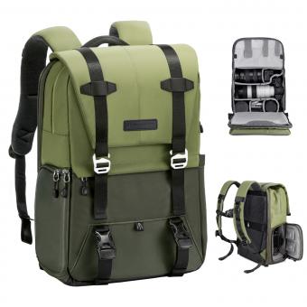 K&F Concept 20L Zaino Fotografico Professionale, Zaino Fotografico Multifunzionale impermeabile - Backpack Urban Wander 01 （Verde Militare）