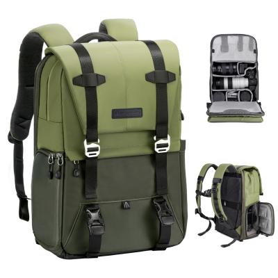 K&F Concept 20L Zaino Fotografico Professionale, Zaino Fotografico Multifunzionale impermeabile - Backpack Urban Wander 01 （Verde Militare）