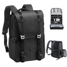 Camera Backpack Camera Bags for Photographers Large Capacity Camera Case with Raincover 15-15.6 Inch Laptop Compartment Compatible for Canon / Nikon / Sony / DJI Mavic Drone - Backpack 20L Urban Wander 01(Black)