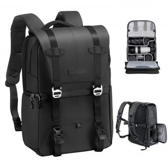 Kameraryggsäck, Fotograffotografiryggsäck, Kameraryggsäck Med 15-15,6 Tums Laptopfack, Lätt Kameraväska Kompatibel Med Canon/Nikon/Sony/Dji Mavic Drone (Beta Ryggsäck 20l Urban Roaming 01 Svart)