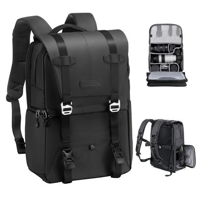 Câmera e mochila de viagem Urban Wander 01 (preto, 20L) - com suporte para tripé à prova d'água para fotografia ao ar livre