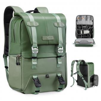 K&F Concept 20L Zaino Fotografico Professionale, Zaino Fotografico Multifunzionale impermeabile - Backpack Urban Wander 01（Verde Chiaro）