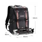 K&F Concept Zaino Fotografico 20L Urban Wander 01 - Nero, Borsa Professionale per DSLR/Mirrorless e Laptop 15.6", Impermeabile con Parapioggia