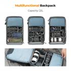 K&F Concept 22L kameraveske for fotografer Kameravesker med stor kapasitet med regntrekk, 15,6 tommers bærbar rom for kamera dronevesker Svart