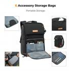 K&F Concept 22L kameraveske for fotografer Kameravesker med stor kapasitet med regntrekk, 15,6 tommers bærbar rom for kamera dronevesker Svart