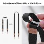 K&F Concept 32 mm kamerahalsrem med snabbkoppling för fotografer, justerbar kameraaxelrem kompatibel för Nikon Canon Sony Olympus DSLR-kamera, gråsvart rem U01