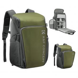 K&F Concept 25L Zaino Camera Alpha Air, Borsa Fotografica per Fotografi di grande Capacità con Parapioggia - Backpack Nature Wander 01（Verde Scuro）