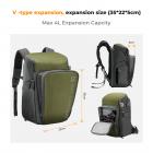 Mochila Alpha Camera Nature Wander 01 (verde, 25L) - com capa de chuva, suporte para tripé e expansão de capacidade