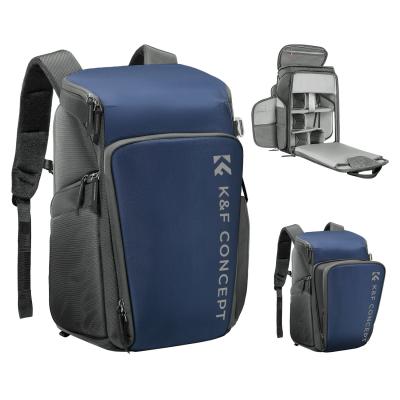 K&F Concept Camera Rugzakken, met 16 Inch Laptopcompartiment, Compatibel met Canon/Nikon/Sony/DJI Mavic Drone (Alpha Backpack 25L) Marineblauw