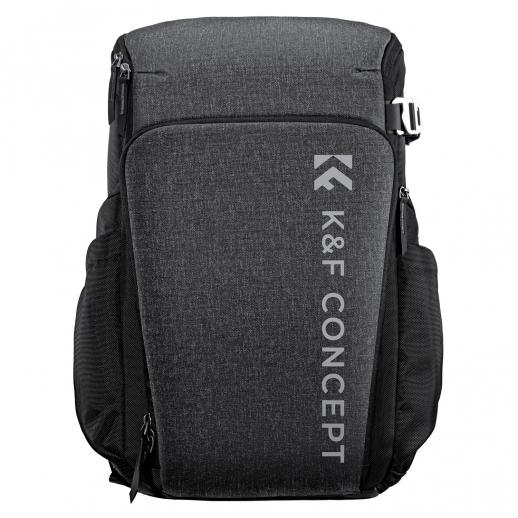 K&F Concept Camera Alpha Backpack Air 25L, Сумки для фотоаппаратов для фотографов большой емкости с дождевиком, серый