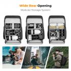 K&F Concept Camera Alpha Backpack Air 25L, kameravesker for fotografer Stor kapasitet med regntrekk - Ryggsekk 25L Nature Wander 01 (Sort + Rød)