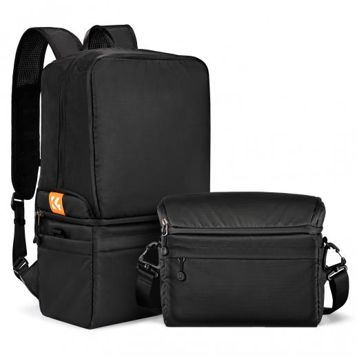 K&F Concept Sammenklappelig kamerataske 2-vejs 22L til fotografer Forretningsrejse / Rejser / Hverdagstaske - Sling Bag10L Urban Wander 03 (Sort )
