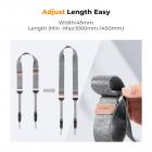 K&F Concept 45 mm kamerahalsrem med snabbkoppling för fotografer, justerbar kameraaxelrem kompatibel för Nikon Canon Sony Olympus DSLR-kamera, rem U03 grå