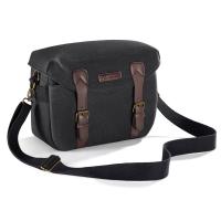 10L Borsa a tracolla per fotocamera, custodia per fotocamera vintage imbottita impermeabile con copertura antipolvere - Sling Bag Urban Wander 06 Grigio scuro