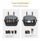 10L Borsa a tracolla per fotocamera, custodia per fotocamera vintage imbottita impermeabile con copertura antipolvere - Sling Bag Urban Wander 06 Grigio scuro