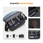 10L Borsa a tracolla per fotocamera, custodia per fotocamera vintage imbottita impermeabile con copertura antipolvere - Sling Bag Urban Wander 06 Grigio scuro