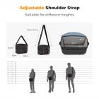 10L Borsa a tracolla per fotocamera, custodia per fotocamera vintage imbottita impermeabile con copertura antipolvere - Sling Bag Urban Wander 06 Grigio scuro