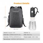 K&F Concept kamerarygsæk Hardshell DSLR fotografering kamerataske med 15-15,6 tommer laptoprum Vandtæt kamerataske Kompatibel til Canon/Nikon/Sony/DJI Mavic - Rygsæk 22L Nature Wander 10 (Mørkegrå)