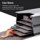 100 * 100mm neliömäinen suodatinpussi neliösuodatinpussi 3 linssisuodatinpussi + 1 suodattimen pidike, mikrokuitusisustus, harmaa, vain suodatinpidikejärjestelmä NANO-X pro -sarjalle