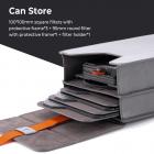 Custodia per filtro quadrata da 100 * 150 mm per 3 filtri per lenti + 1 portafiltro, interno in microfibra, grigio