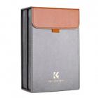 100*150 mm firkantet filterpose til 3 linsefiltre + 1 filterholder, mikrofiberinteriør, grå