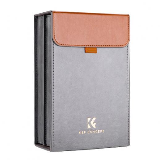 100*150 mm firkantet filterpose til 3 linsefiltre + 1 filterholder, mikrofiberinteriør, grå