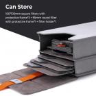 100*150 mm firkantet filterpose til 3 linsefiltre + 1 filterholder, mikrofiberinteriør, grå