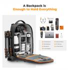 K&F Concept kameraryggsekk for fotografer Stor vanntett fotokameraveske med laptop-/stativrom for menn kvinner