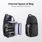 K&F Concept 10L Borsa a Tracolla per Fotocamera impermeabile, Zaino Fotografico Piccolo Casual Antifurto Compatibile con DSLR SLR Mirrorless macchina fotografica - Sling Bag Urban Wander 02 Nero