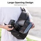 K&F Concept 10L Borsa a Tracolla per Fotocamera impermeabile, Zaino Fotografico Piccolo Casual Antifurto Compatibile con DSLR SLR Mirrorless macchina fotografica - Sling Bag Urban Wander 02 Nero