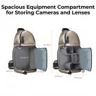 Kameralaukku, olkalaukku, vedenpitävä kameran olkareppu, DSLR/SLR-kameralaukku, valokuvauslaukut jalustapidikkeellä Canonille/Nikonille/Sonylle/Fujille/Goprolle/DJI Ironille - 10L:n olkalaukku Urban Wander 02 (kultainen)