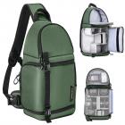 K&F Concept -kameran olkalaukku, vedenpitävä olkareppu, DSLR-/järjestelmäkameran/peilittömän kameran kotelo, valokuvauslaukut, yhteensopiva Canonin/Nikonin/Sonyn/Fujin/Gopron/DJI:n kanssa - Sling Bag10L Urban Wander 02 (vihreä)