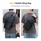 10L Borse a tracolla per Fotocamera impermeabile, Zaino Fotografico Piccolo Casual Antifurto Compatibile - Sling Bag Urban Wander 02 Blu Scuro