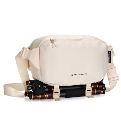 K&F Concept 2-in-1 Sling Bag - Dagelijkse Schoudertas & Multifunctionele Fotografie Crossbody Tas voor DSLR Camera's | Urban Wander 01(Beige)