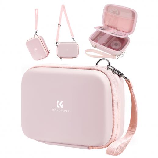 K&F Concept Custodia per fotocamere compatte, Borsa per macchina fotografica reflex digitale impermeabile Guscio rigido antiurto protettiva piccola con 2 cinturino - Sling Bag Urban Wander 07 Rosa