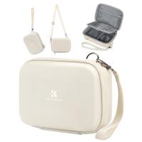 K&F Concept Custodia per fotocamere compatte, Borsa per macchina fotografica reflex digitale impermeabile Guscio rigido antiurto protettiva piccola con 2 cinturino - Sling Bag Urban Wander 07 Beige