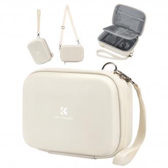 K&F Concept Custodia per fotocamere compatte, Borsa per macchina fotografica reflex digitale impermeabile Guscio rigido antiurto protettiva piccola con 2 cinturino - Sling Bag Urban Wander 07 Beige