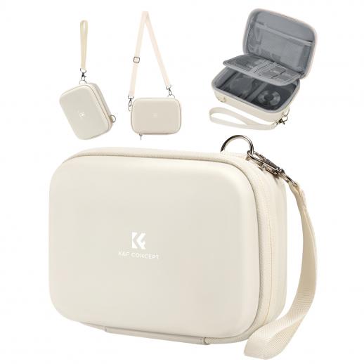 K&F Concept Digital Camera Case, wodoodporna i ochronna mała torba na aparat, lekka torba na ramię z 2 sposobami noszenia, kolor beżowy