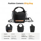 K&F Concept Camera Sling Bag Mała torba na aparat Lekka torba typu crossbody z wewnętrzną podszewką zapewniająca ochronę i wszechstronność, czarna