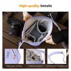 K&F Concept Borsa Fotocamera, Borsa a Tracolla per Fotocamera Reflex Custodia Morbida per Macchine Fotografiche Reflex Compatta Videocamera per le donne-Viola