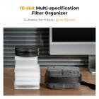 Borsa per filtri per obiettivi a 10 tasche in guscio duro fino a 95 mm, impermeabile, durevole, portatile, custodia per filtri per fotocamera per viaggi e fotografia, taglia L
