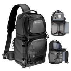 Kamerafodral för fotografer, resfodral för stativ, kamera, linser, tillbehör, med bärbar datorfack och regnskydd, vattentät multifunktionell fotofodral för DSLR-kameror - ryggsäck 20 L Urban Wander 02 (svart)