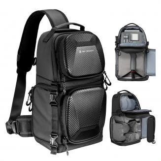 K&F Concept 10L Zaino Fotografico, Borsa a Tracolla per Fotocamera Monospalla Impermeabile, Zaino Fotografico Piccolo Casual Antifurto Compatibile con DSLR SLR Mirrorless macchina fotografica