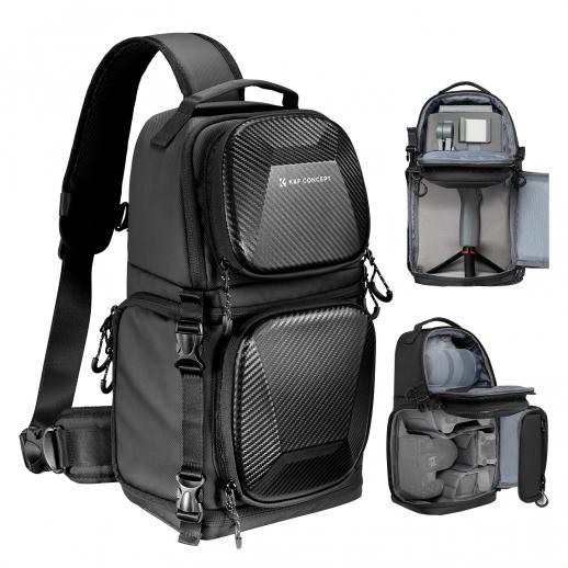 K&F Concept 10L Zaino Fotografico, Borsa a Tracolla per Fotocamera Monospalla Impermeabile, Zaino Fotografico Piccolo Casual Antifurto Compatibile con DSLR SLR Mirrorless macchina fotografica