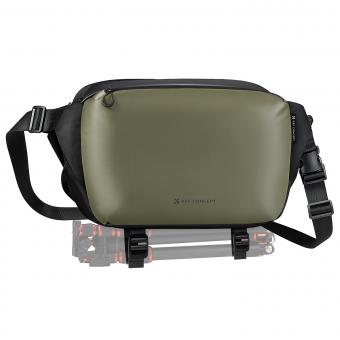 K&F Concept Bolso Cámara Fotos 12L – Bandolera Impermeable para Réflex DSLR, Mochila Sling Multifuncional con Compartimentos – Urban Wander 01 Verde